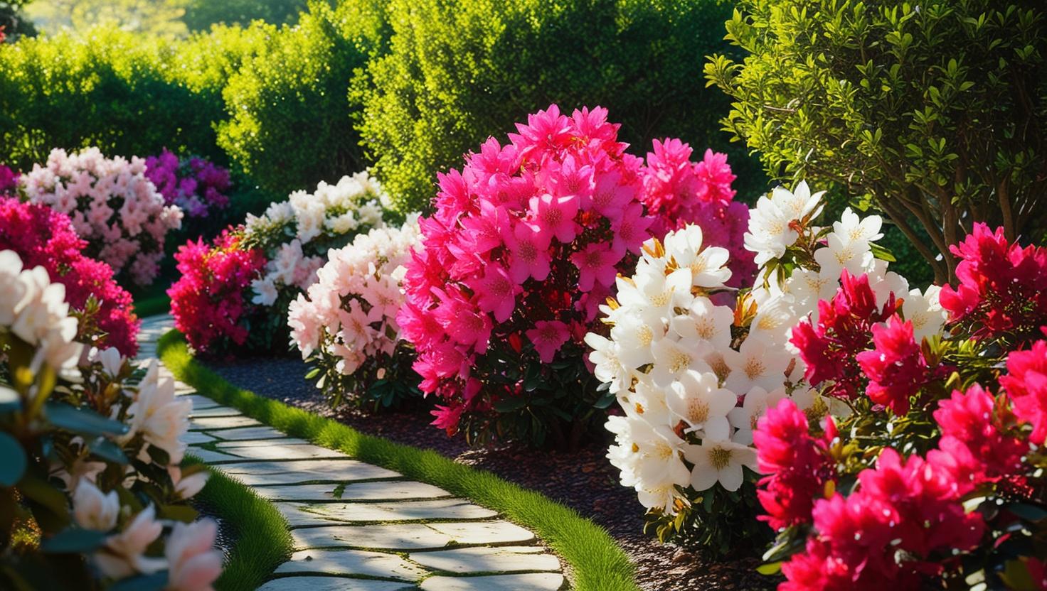Blühende Azaleen im Frühlingsgarten