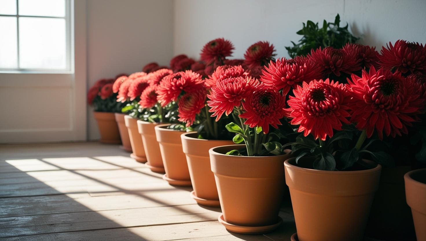 Chrysanthemen im Winterquartier