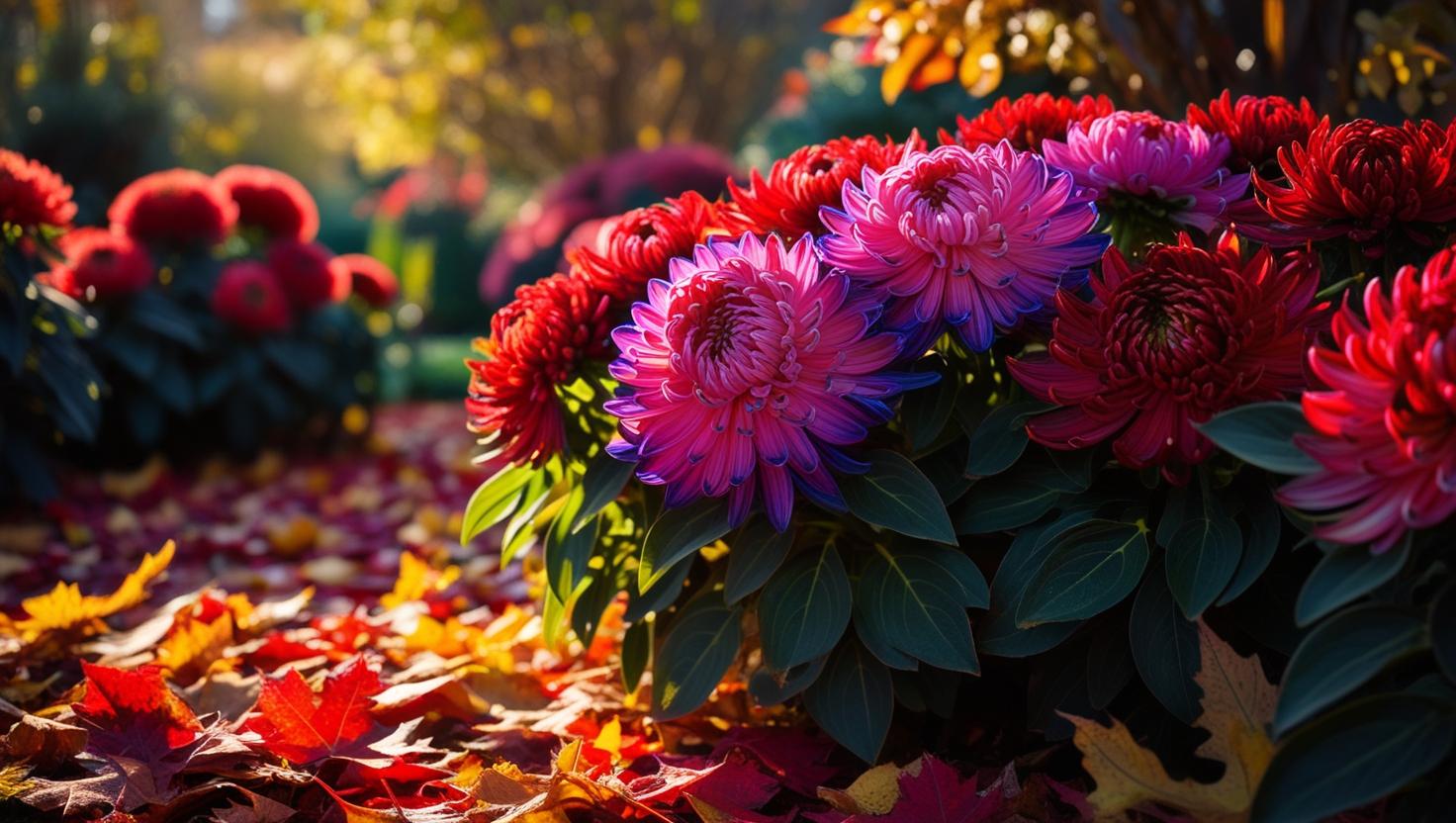 Chrysanthemenblüte im Spätherbst