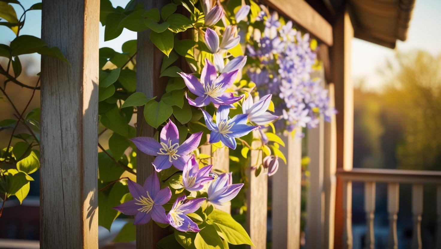 Frühblühende Clematis im Frühling