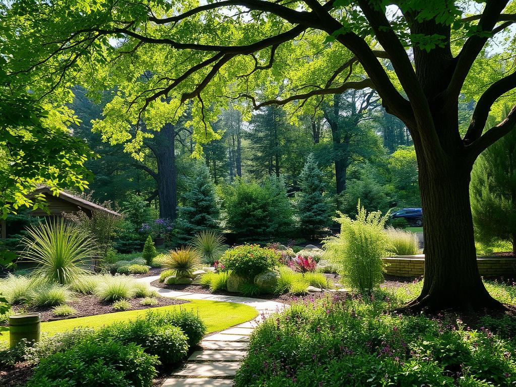 Gartengestaltung unter Bäumen