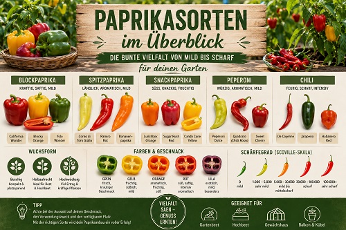 Paprikasorten auf einen blick