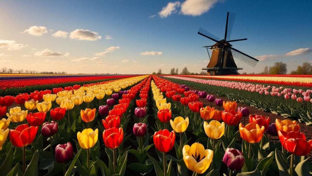 Tulpenzwiebeln auf dem Feld.