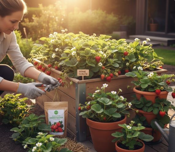 Erdberrpflanzen düngen